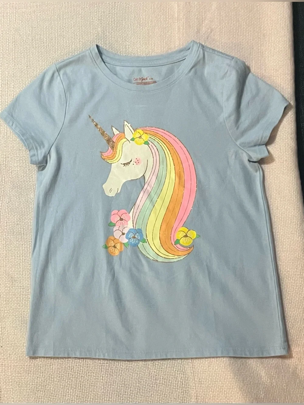 Kids' Unicorn & Panda Graphic Tee Pack - Light Blue & Red
